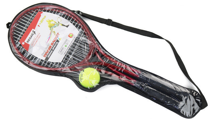 Tennis training device with rope