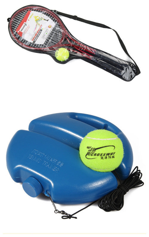 Tennis training device with rope