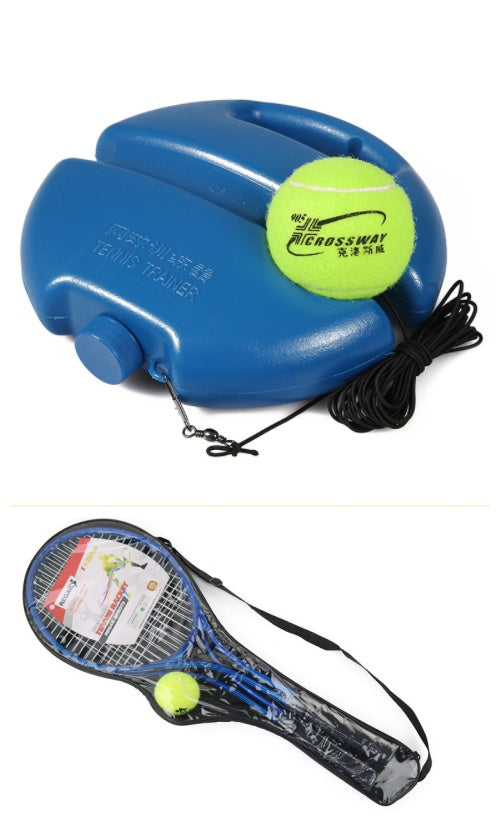 Tennis training device with rope