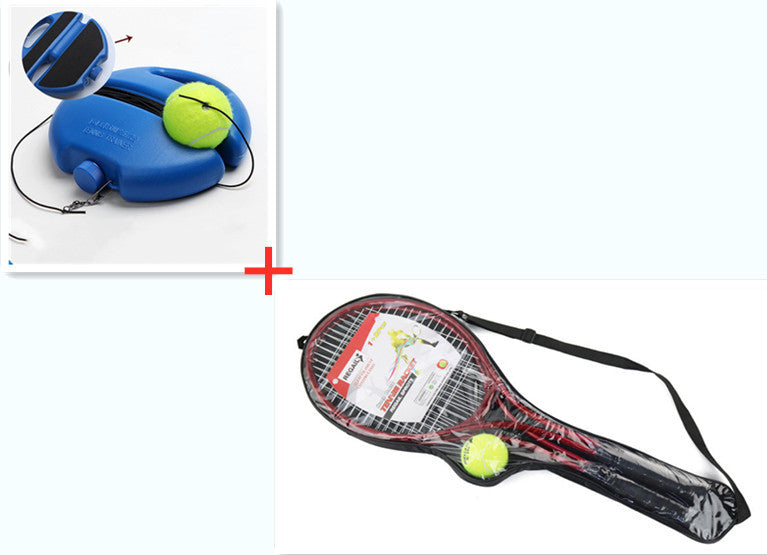 Tennis training device with rope
