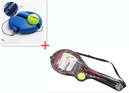 Tennis training device with rope